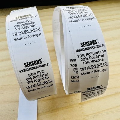 Etiquetas Poliamida | 2,5 cm Largura | Etiquetas composição com LOGOTIPO