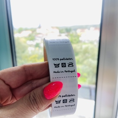 Etiquetas Poliamida | 2,5 cm Largura |  Etiquetas de composição