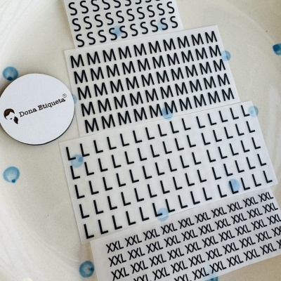 Etiquetas Tamanhos Transfer  ||  Sem Fundo