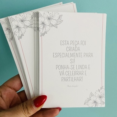 Cartões de Agradecimento| Vertical | 10 x 12,5 cm