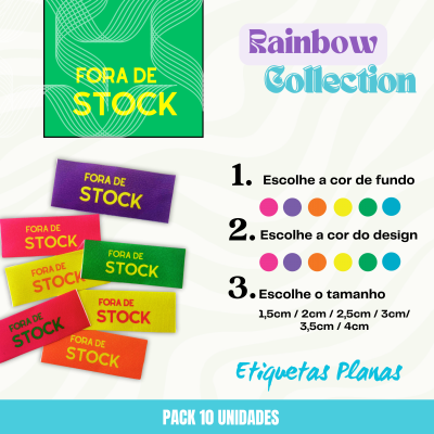 10 Etiquetas | FORA DE STOCK | Personaliza tamanhos e cores