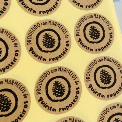 Autocolantes Circulares || KRAFT || 3 cm diâmetro || Personalizados com Logo