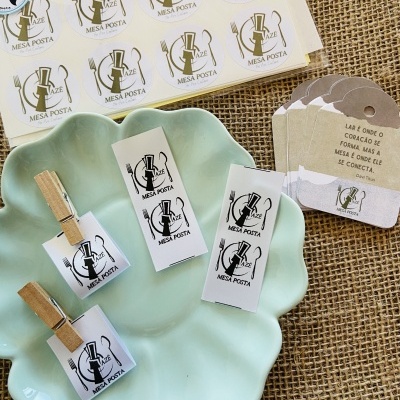 Etiquetas Monocromáticas | 2 cm largura | Dobradas