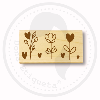 Carimbo | Coleção | Flores e Corações | Várias Medidas