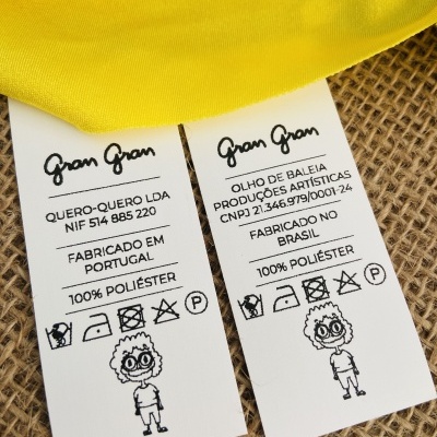 Etiquetas Poliamida | 3 cm Largura | até 12 cm de comprimento | Etiquetas  composição