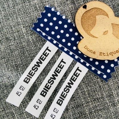 Pack de Etiquetas Seladas | 1 cm largura |  Com LOGOTIPO e TAMANHOS