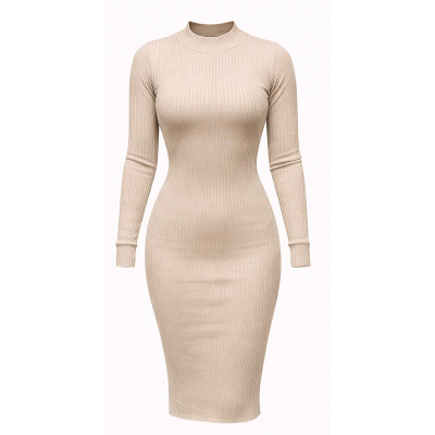 Vestido de Malha Bege