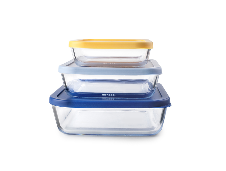 Ibili Set 3caixas vidro quadradas Ibili Set 3caixas vidro quadradas