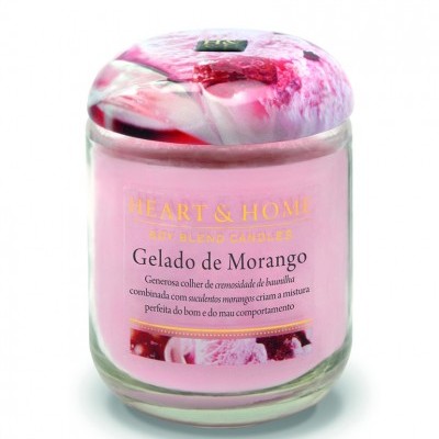 Heart & Home Vela frasco Grande Gelado de Morango