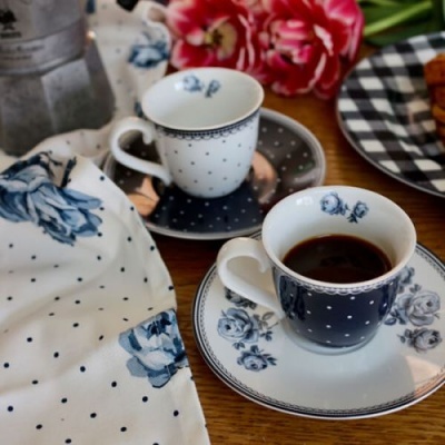 Katie Alice  Set 2 chávenas de café Vintage Índigo