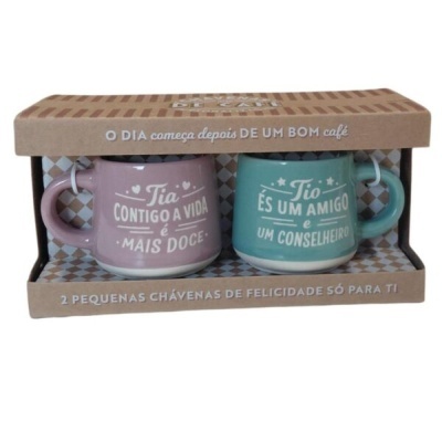 H&H  - Set de Chávenas de café Expresso Tio e Tia