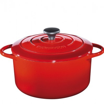 Panela ferro fundido 24cm vermelha Kuchenprofi