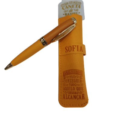 H&H - Caneta de Bambú com Bolsa Sofia