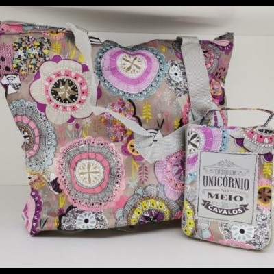 H&H Mulheres TOP Bolsa compras dobrável Unicórnio