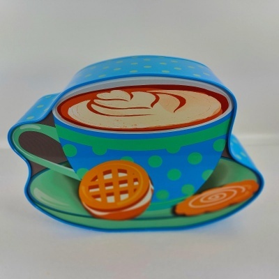 Silver Crane Lata de bolachas Cappuccino turquesa