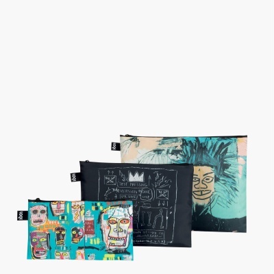 LOQI  Set 3 sacos Jean-Michel Basquiat Skull, Crown, Portrait