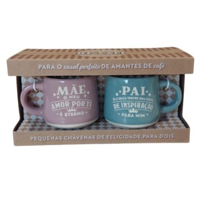 H&H  - Set de Chávenas de café Expresso Mãe e Pai