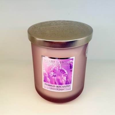 Heart & Home Vela Frasco grande Templo/Recanto (lavanda & vetiver)