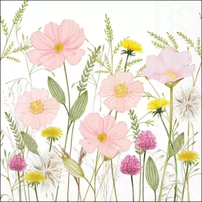 Ambiente Guardanapos 33cm Pastel flowers pink
