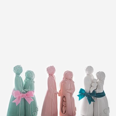 Rosa Malva Presépio Natal branco PN19