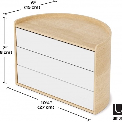 UMBRA Moona Caixa arrumação White-Natural