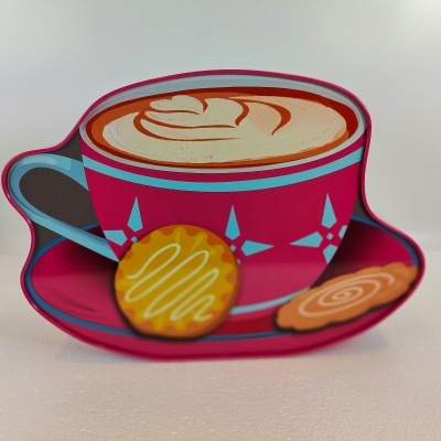 Silver Crane Lata de bolachas Cappuccino rosa