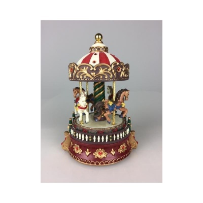 MusicBox Carrossel com pedras vermelhas brilhantes