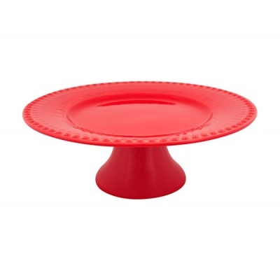 Bordallo Pinheiro Fantasia -  Prato c/ Pé 34,5 Vermelho