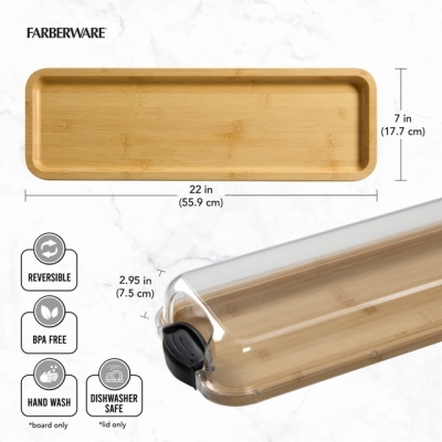 Farberware Build-A-Board Tabuleiro c/tampa 17x56cm