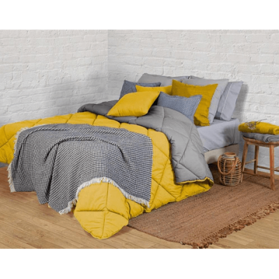 Leiper Bicolor Edredon de aquecimento 250x240cm amarelo