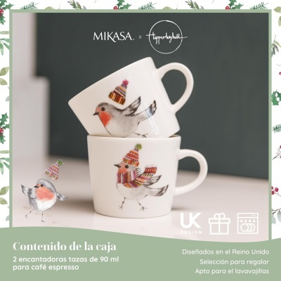 Mikasa xTipperlyhill Set 2 chávenas de café expresso Robin