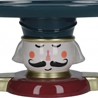 KitchenCraft Nutcracker Collection - Prato de bolo c/pé