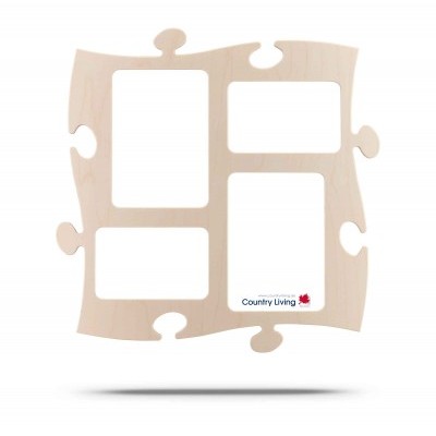 Country Living Moldura Puzzle+ 4fotos (2x 10x15cm; 2x 13x18cm)  natural