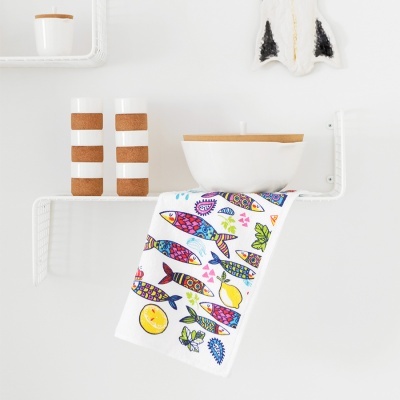 Pano de Cozinha Sardinha Castelbel 100% Algodão