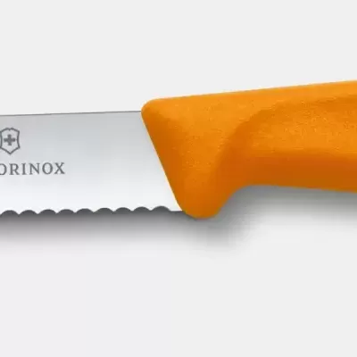 Victorinox Faca c/serrilha 11 cm laranja