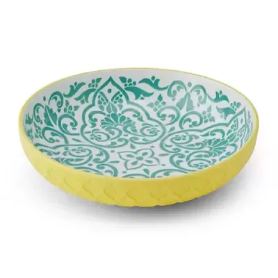 Mikasa Taça Amarelo Azul Geométrico 21cm
