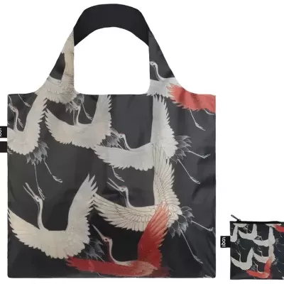 LOQI Saco Anónimo Furisode com uma Miríade de Garças Voadoras