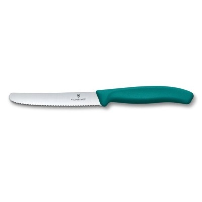 Victorinox Faca c/ponta red. serrilha verde