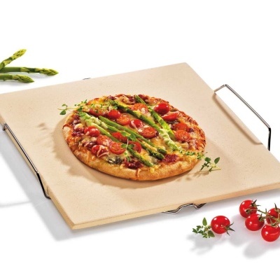 Kuchenprofi Pedra quadrada para pizza com suporte