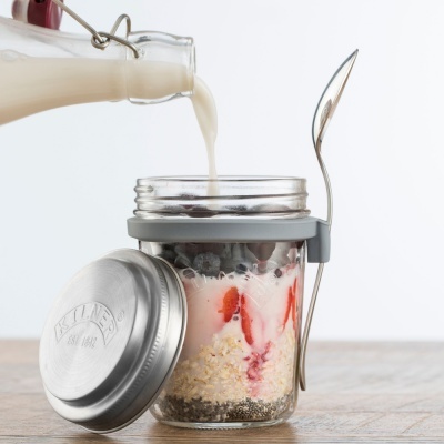 Kilner Frasco para pequeno-almoço 350ml c/colher Kilner Frasco para pequeno-almoço 350ml c/colher