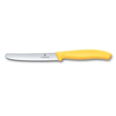 Victorinox Faca c/ponta red. serrilha amarela