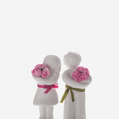 Rosa Malva Raminho Menina branco