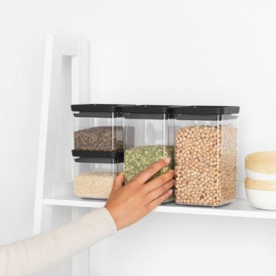 Brabantia Set 4 Caixas Cozinha Tasty + cinza escuro