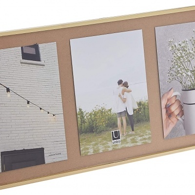 UMBRA Prisma Moldura múltipla dourada UMBRA Prisma Moldura múltipla dourada