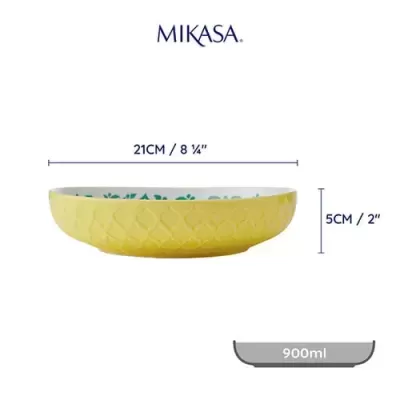 Mikasa Taça Amarelo Azul Geométrico 21cm