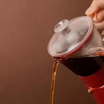 LA CAFETIÈRE - Cafeteira alum/vidro verm. Verona