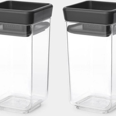 Brabantia Set 2CaixasTasty+ Stackable 0,15Lt - Cinza Escuro