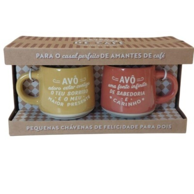 H&H  - Set de Chávenas de café Expresso Avó e Avô