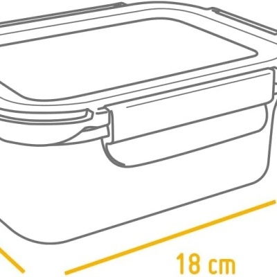 Nerthus Caixa inox c/tampa vidro 700ml