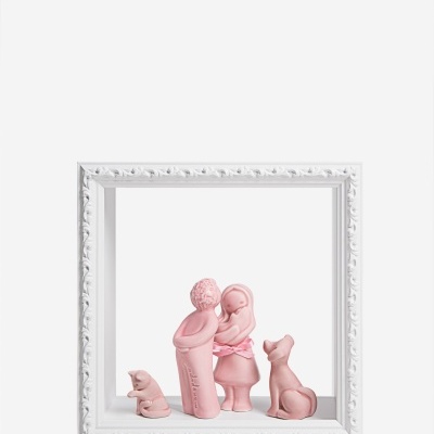 Rosa Malva Companheiros - Cão branco